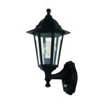 Eglo Wall Light Duanera Black | IP44 - Suitable for 1x E27 - Motion Sensor